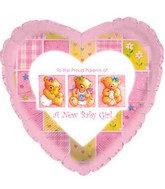 9" Airfill Only Baby Girl Patchwork Balloon
