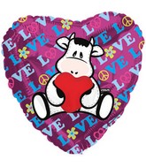 9" Airfill Only Pelox Love Cow Balloon (Spanish)