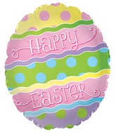 17" Happy Easter Rene Font Egg Shape Balloon