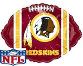 9" Airfill Only NFL RedSkins Football Shaped Balloon