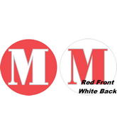 18" Classic Letter Balloon Letter "M" Red/White