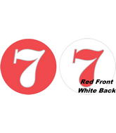 18" Classic Number "7" Red/White Balloon