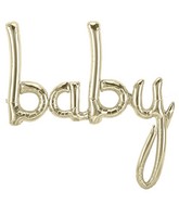 34" Airfill Only Baby Script - White Gold Script Word