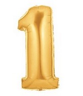 40" Megaloon Large Number Balloon 1 Gold