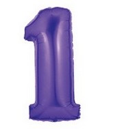 40" Large Number Balloon 1 Purple