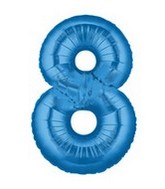 40" Large Number Balloon 8 Blue