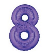 40" Large Number Balloon 8 Purple