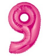 40" Large Number Balloon 9 Pink