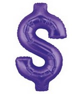 40" Megaloon Dollar Sign Purple $