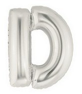 40" Megaloon Large Letter Balloon D Silver