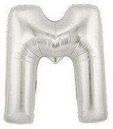 40" Megaloon Large Letter Balloon M Silver