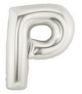 40" Megaloon Large Letter Balloon P Silver