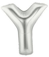 40" Megaloon Large Letter Balloon Y Silver