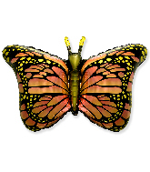 38" Jumbo Foil Shaped Balloon Royal Butterfly Orange