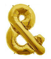 34" Northstar Brand Ampersand - Gold Foil Balloon