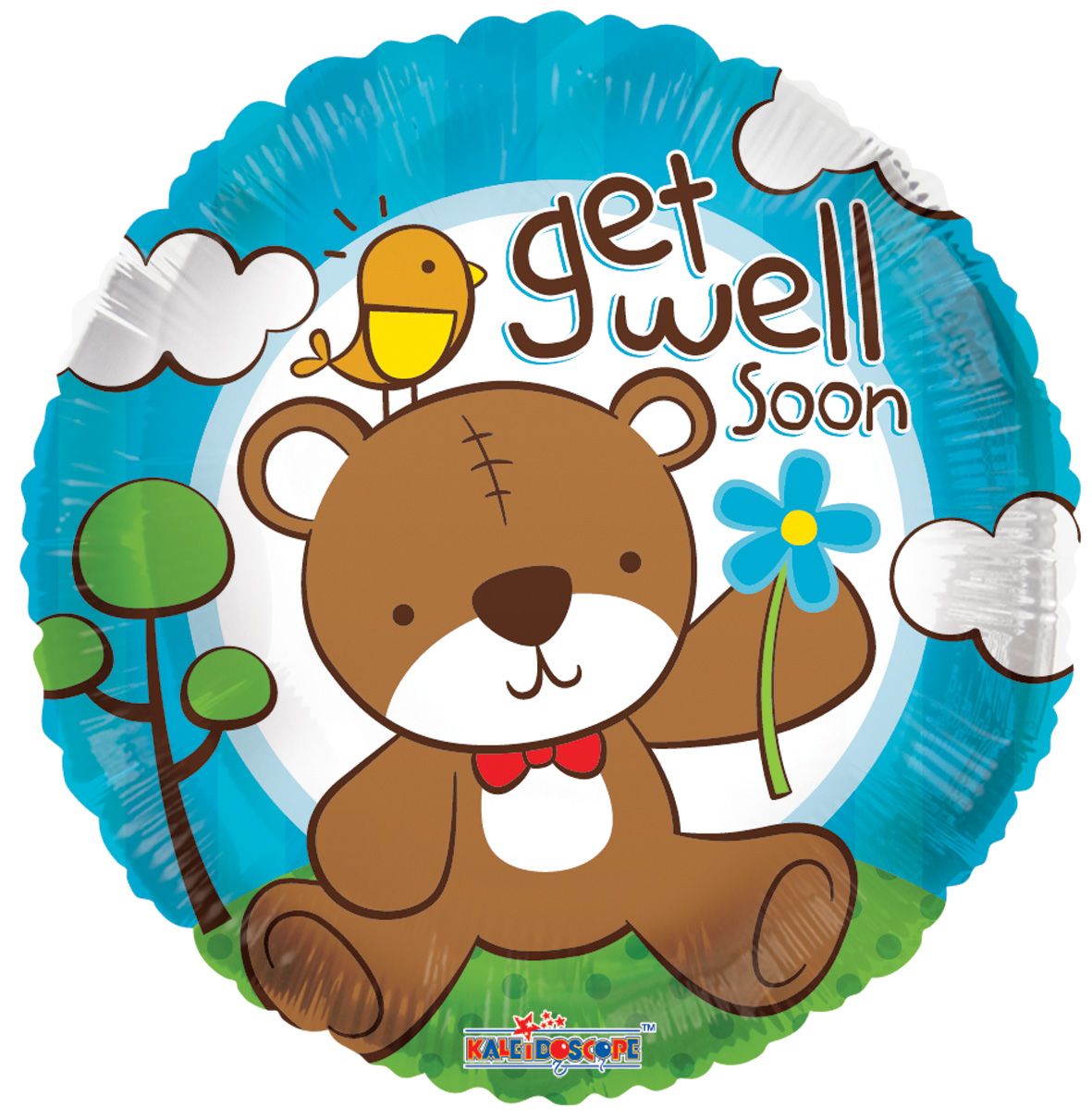 get well bear and balloons