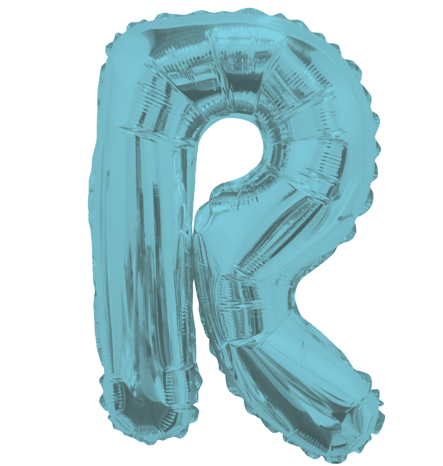 14" Airfill with Valve Only Letter R Light Blue Balloon