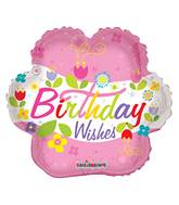 4" Airfill Only Birthday Wishes Flower Balloon