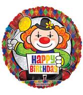 9" Airfill Only Prismatic Birthday Clown Balloon