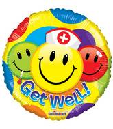 9" Airfill Only Get Well Smileys Balloon