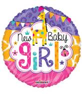 9" Airfill Only Baby Girl Jungle Gellibean Balloon