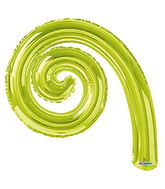 14" Airfill Only Kurly Spiral Kiwi Balloon