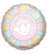 9" Airfill Only Mi Bautizo Vitral Rosa Balloon (Spanish)