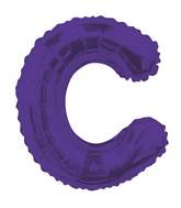 14" Airfill with Valve Only Letter C Purple Balloon