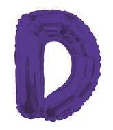 14" Airfill with Valve Only Letter D Purple Balloon