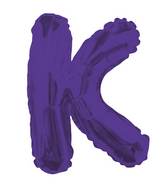 14" Airfill with Valve Only Letter K Purple Balloon