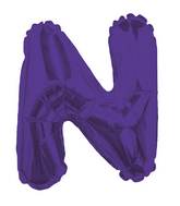 14" Airfill with Valve Only Letter N Purple Balloon