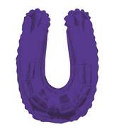 14" Airfill with Valve Only Letter U Purple Balloon