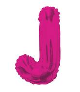 14" Airfill with Valve Only Letter J Hot Pink Balloon