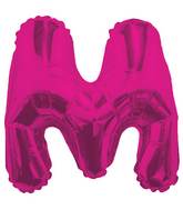 14" Airfill with Valve Only Letter M Hot Pink Balloon