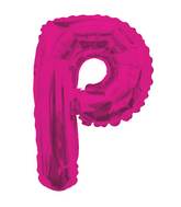 14" Airfill with Valve Only Letter P Hot Pink Balloon