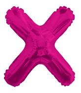 14" Airfill with Valve Only Letter X Hot Pink Balloon