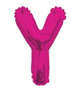 14" Airfill with Valve Only Letter Y Hot Pink Balloon
