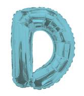 14" Airfill with Valve Only Letter D Light Blue Balloon