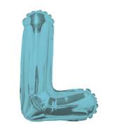 14" Airfill with Valve Only Letter L Light Blue Balloon