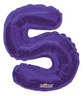 14" Airfill with Valve Only Number 5 Purple Balloon