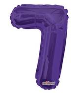 14" Airfill with Valve Only Number 7 Purple Balloon