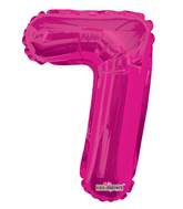 14" Airfill with Valve Only Number 7 Magenta Balloon