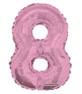 14" Airfill with Valve Only Number 8 Light Pink Balloon