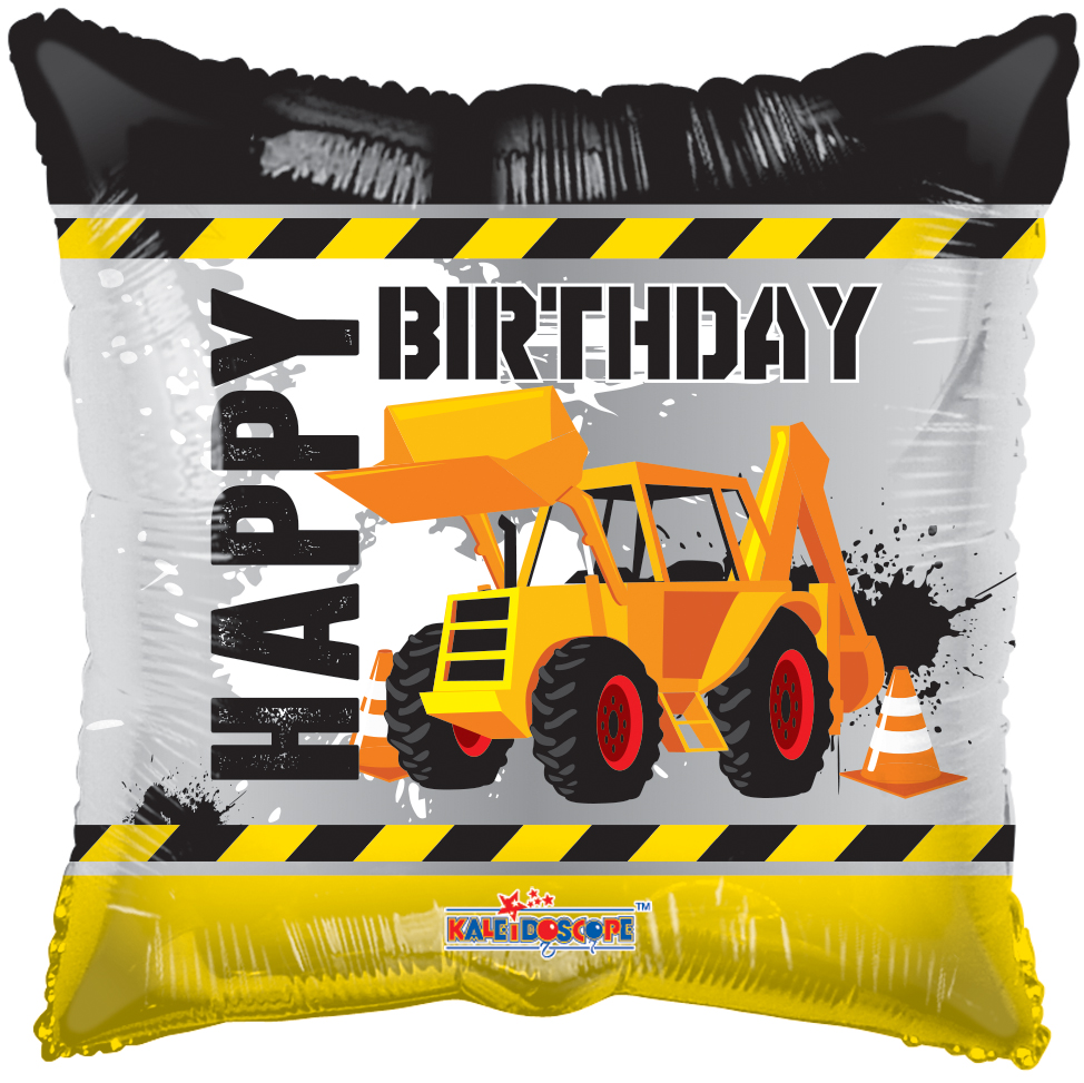 18 inch Happy Birthday Under Construction Balloon