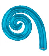 14" Airfill Only Airfill Only Kurly Spiral Turquoise Balloon