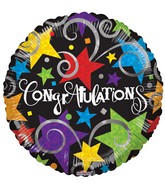 18" Congratulations Black Balloon