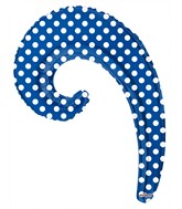 14" Airfill Only Kurly Wave Royal Blue Dots Balloon