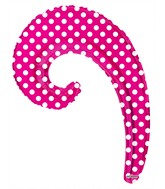 14" Airfill Only Kurly Wave Hot Pink Dots Balloon