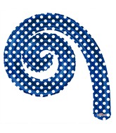 14" Airfill Only Kurly Spiral Royal Blue Dots Balloon