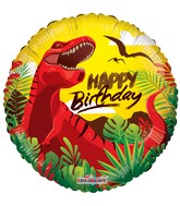 18" Happy Birthday Dinosaur Balloon